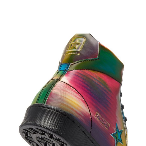 NIB Converse Pro Leather Iridescent Mid Black/Mult - Picture 6 of 14